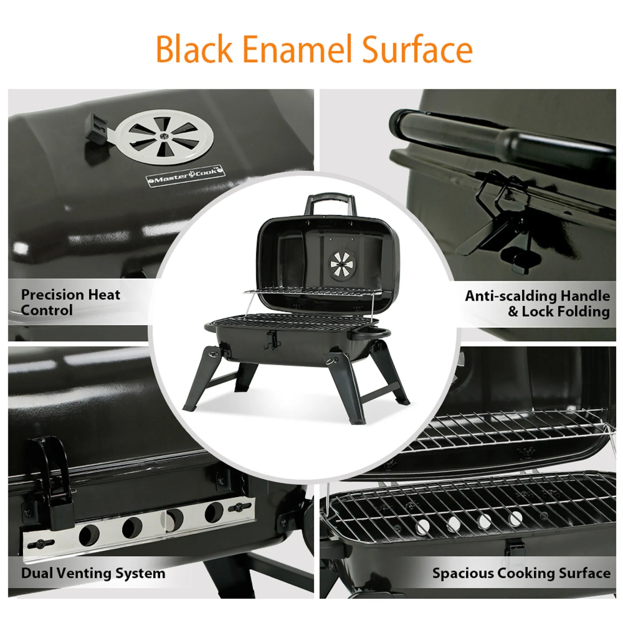 Mastercook Go-Anywhere Outdoor Portable Charcoal Grill