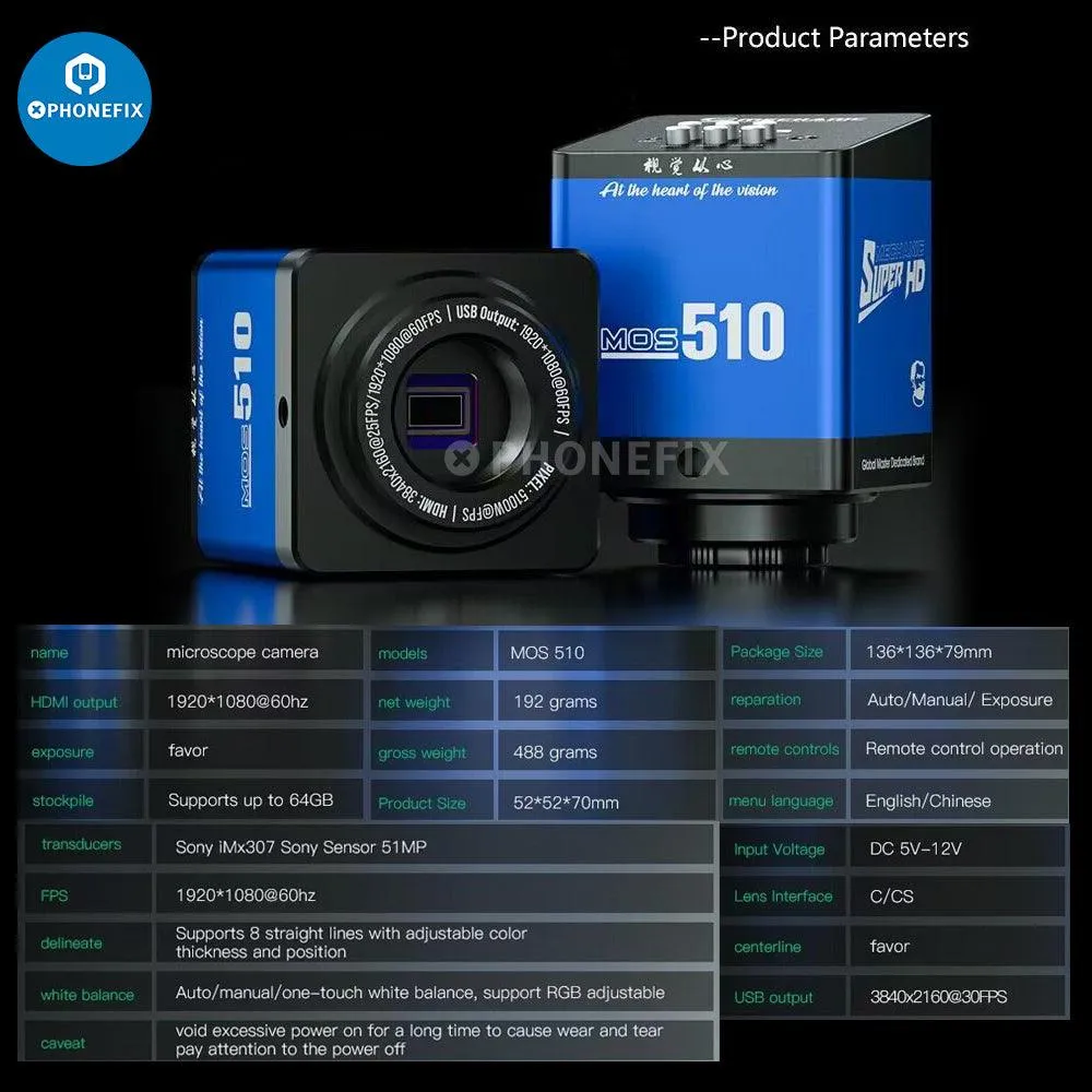 Mechanic MOS 4K Pro Industrial Microscope Camera HD 4K Video Camera