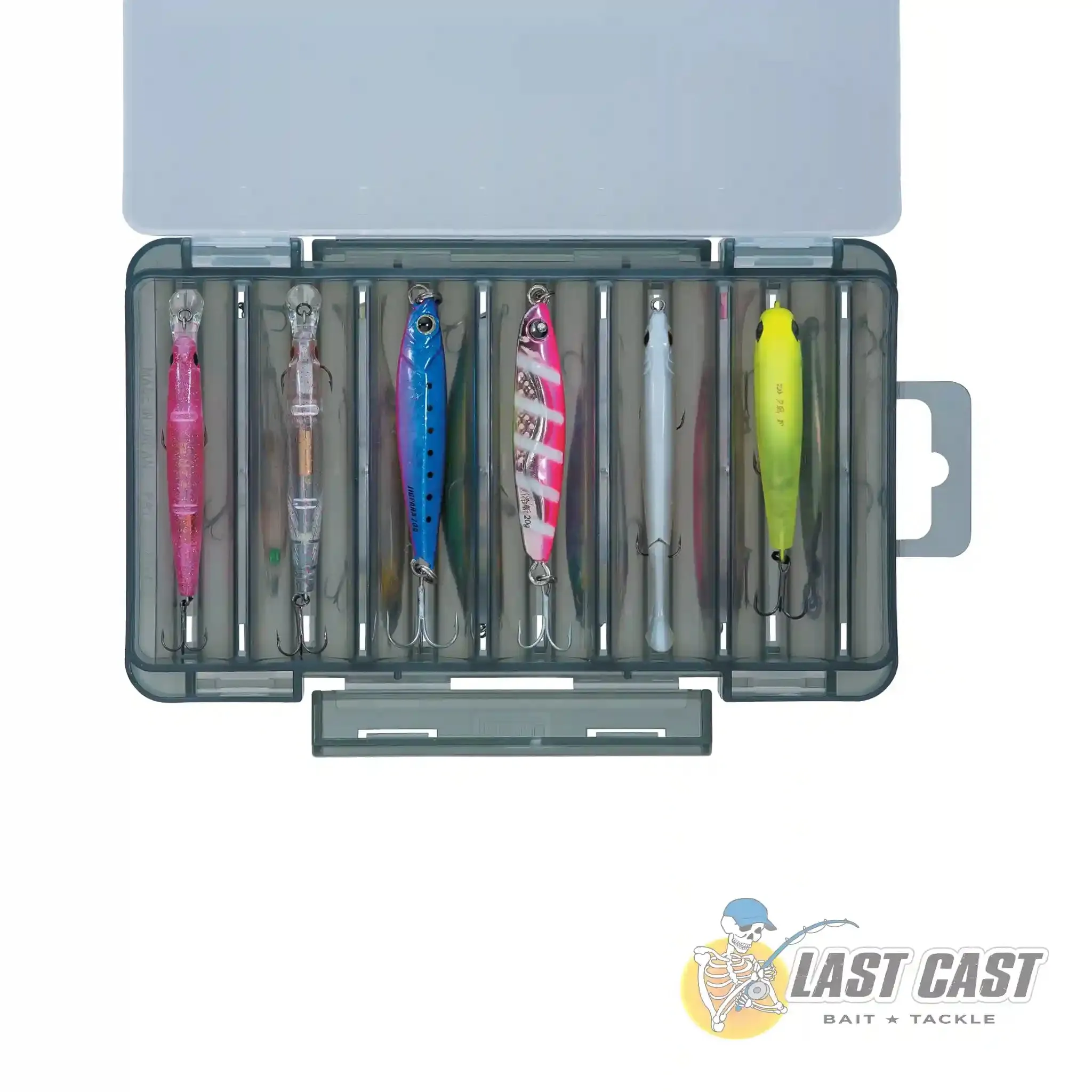 MEIHO - REVERSIBLE FISHING STORAGE DOUBLE SIDED LURE AND TACKLE CASE PLASTIC CONTAINER 86cm