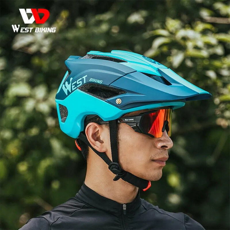 Men Cycling Helmet With Sun Visor MTB Road Bike Trail XC Helmet Adjustable Ultralight Safety Sport Bicycle Helmet
