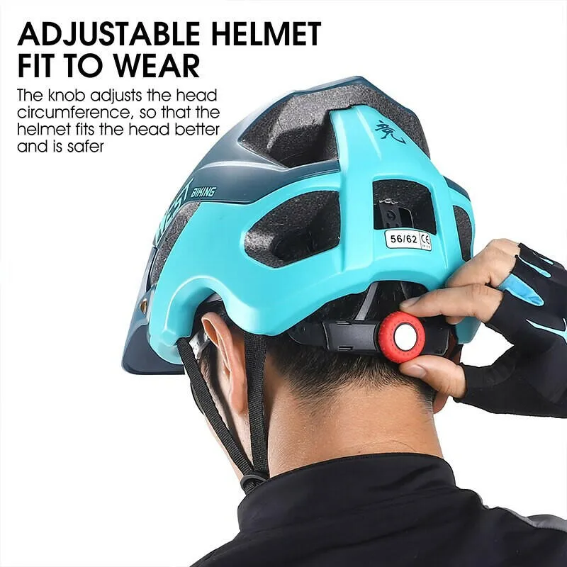Men Cycling Helmet With Sun Visor MTB Road Bike Trail XC Helmet Adjustable Ultralight Safety Sport Bicycle Helmet