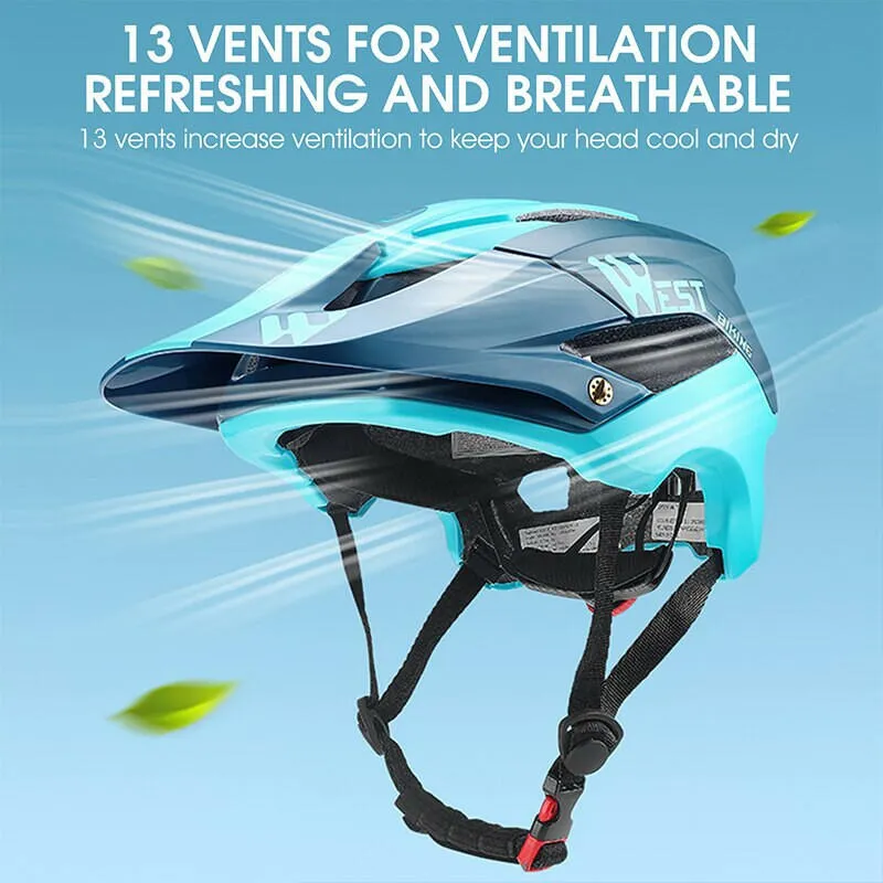 Men Cycling Helmet With Sun Visor MTB Road Bike Trail XC Helmet Adjustable Ultralight Safety Sport Bicycle Helmet