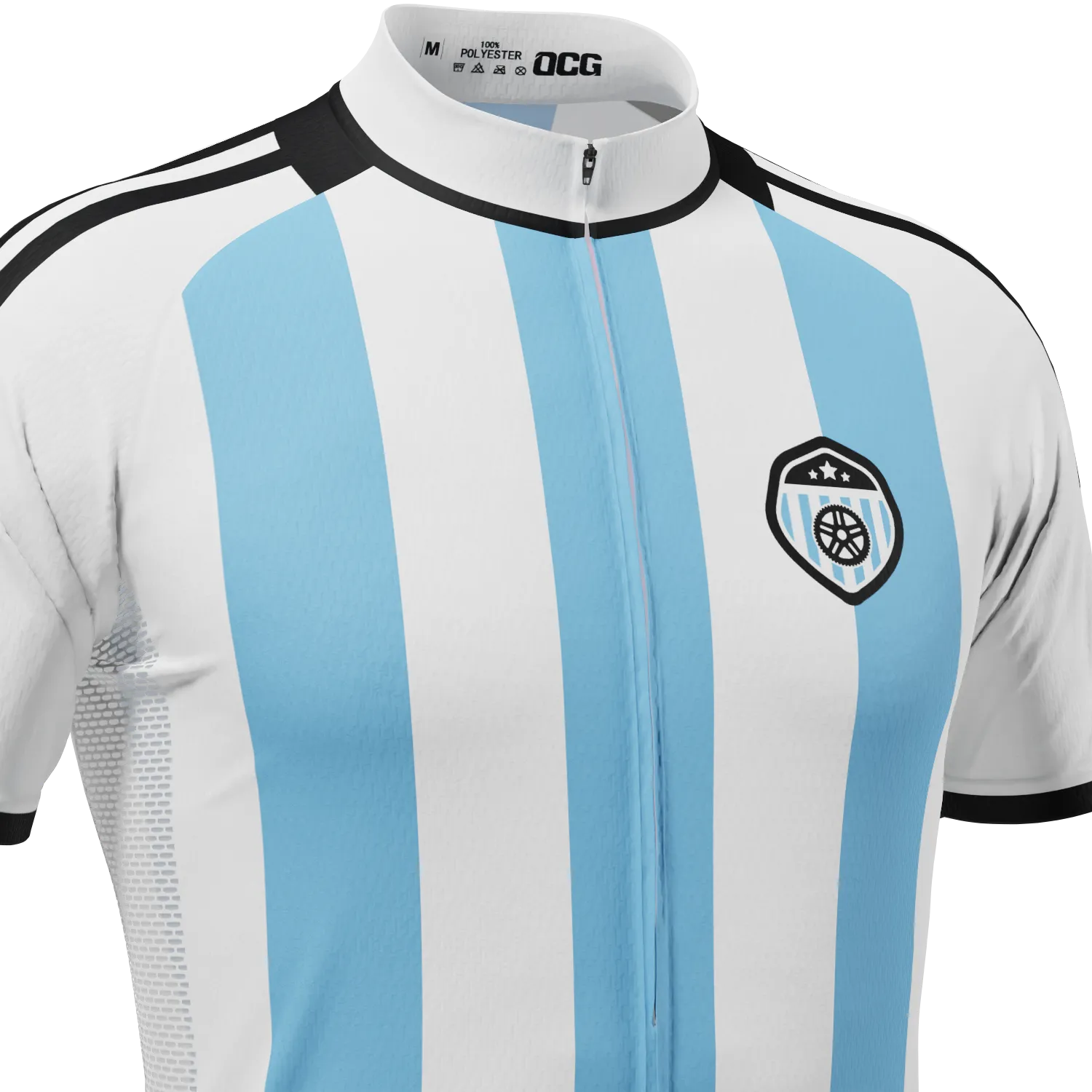 Men's Argentina Soccer Short Sleeve Cycling Jersey