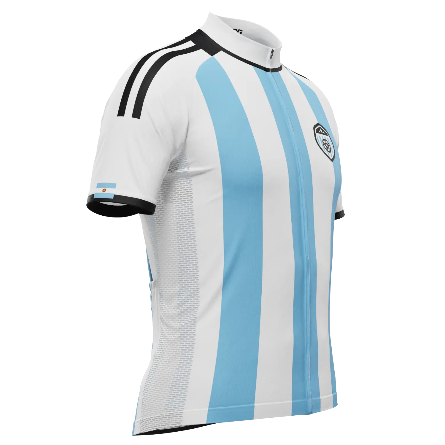 Men's Argentina Soccer Short Sleeve Cycling Jersey