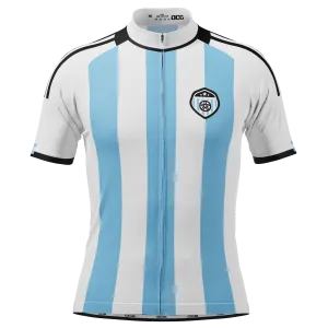 Men's Argentina Soccer Short Sleeve Cycling Jersey
