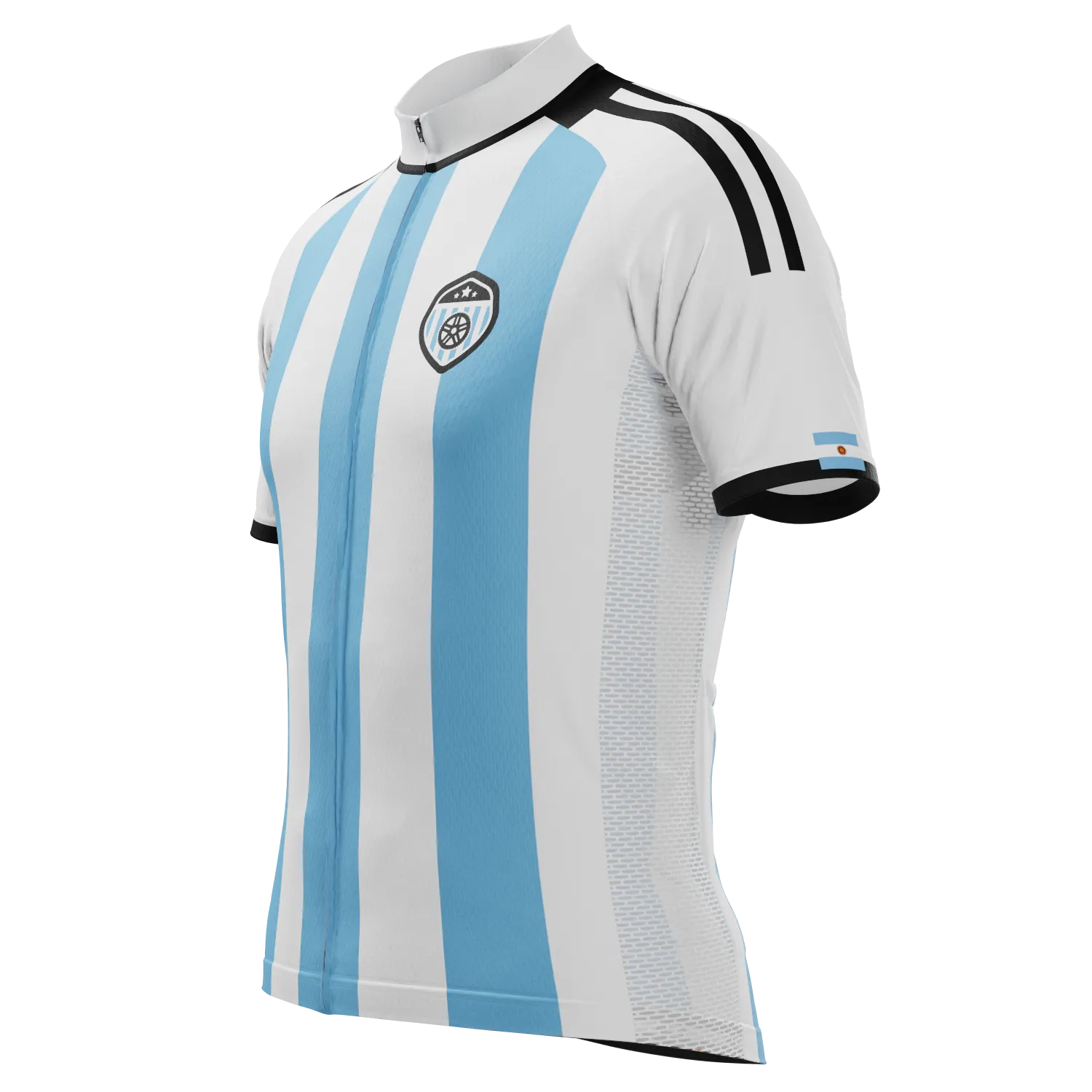 Men's Argentina Soccer Short Sleeve Cycling Jersey