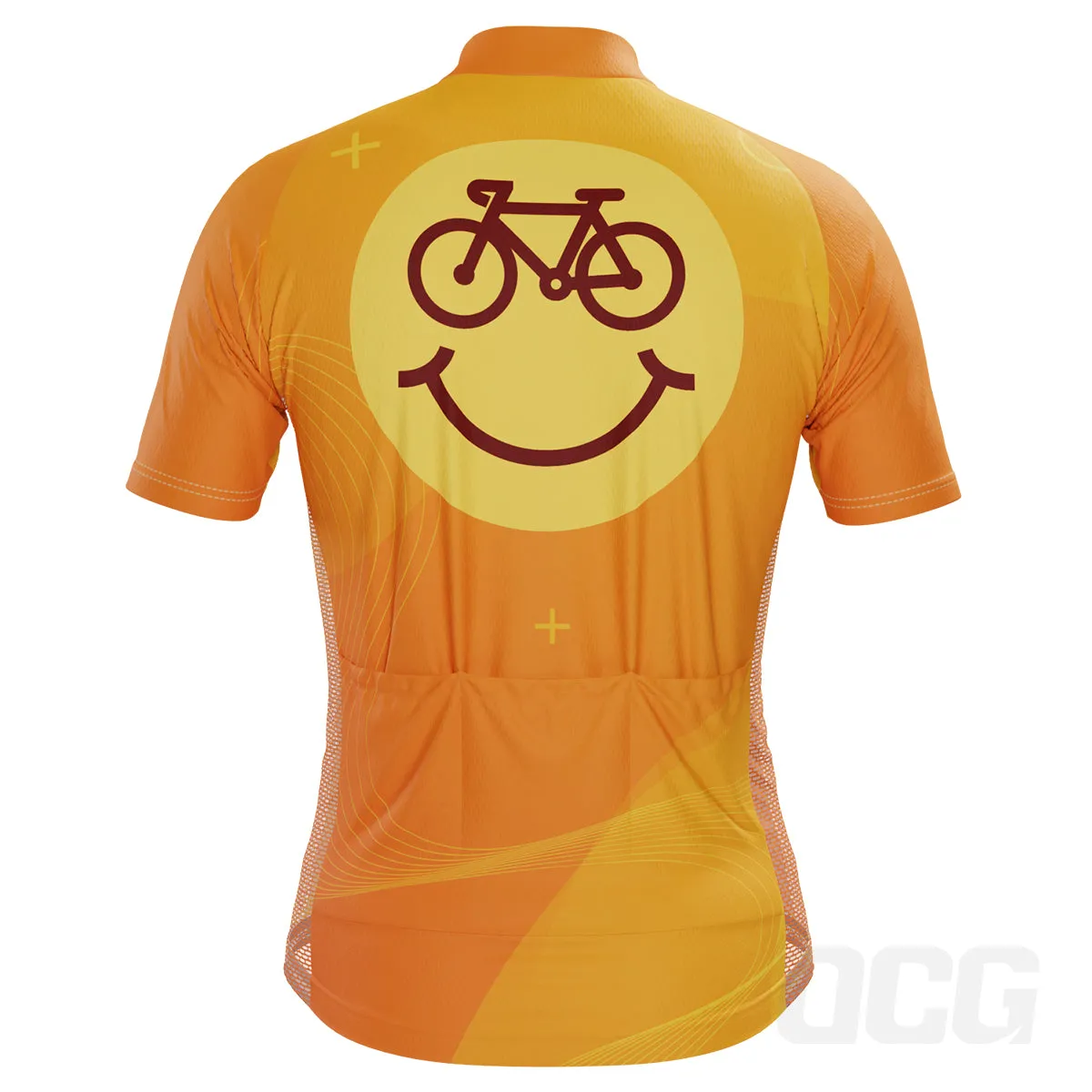 Men's Cycling is Happiness Emoji Short Sleeve Cycling Jersey