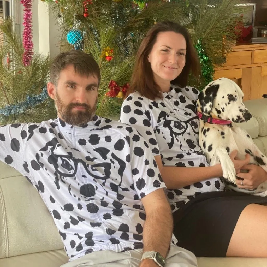 Men's Dalmatian Dog Short Sleeve Cycling Jersey