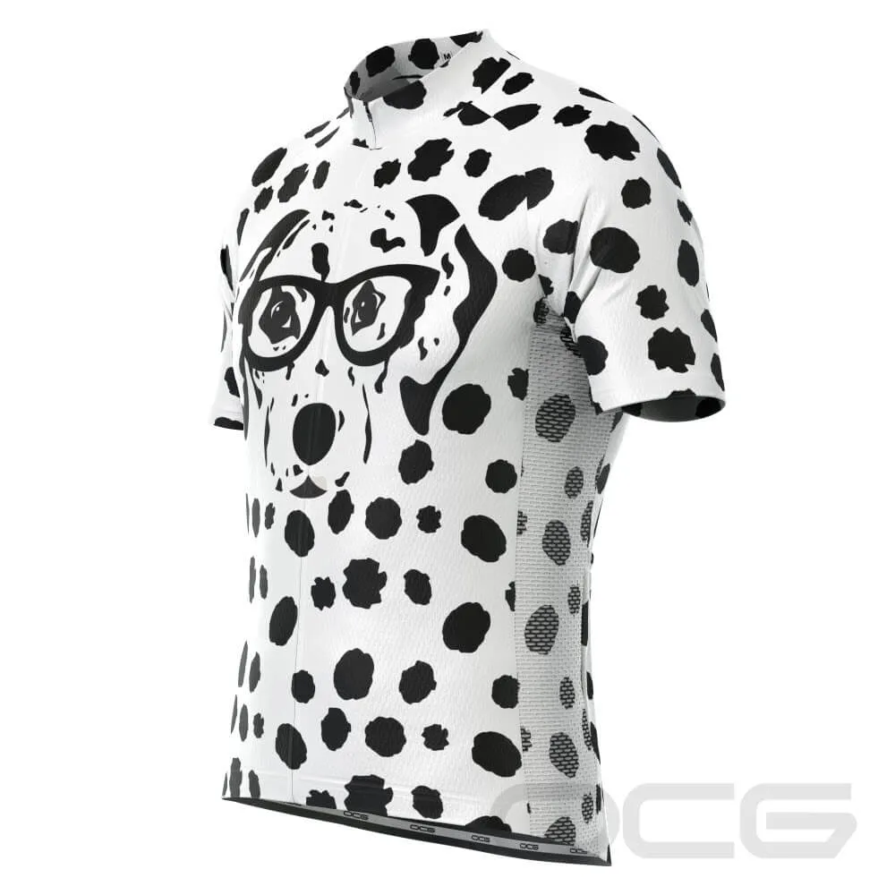 Men's Dalmatian Dog Short Sleeve Cycling Jersey
