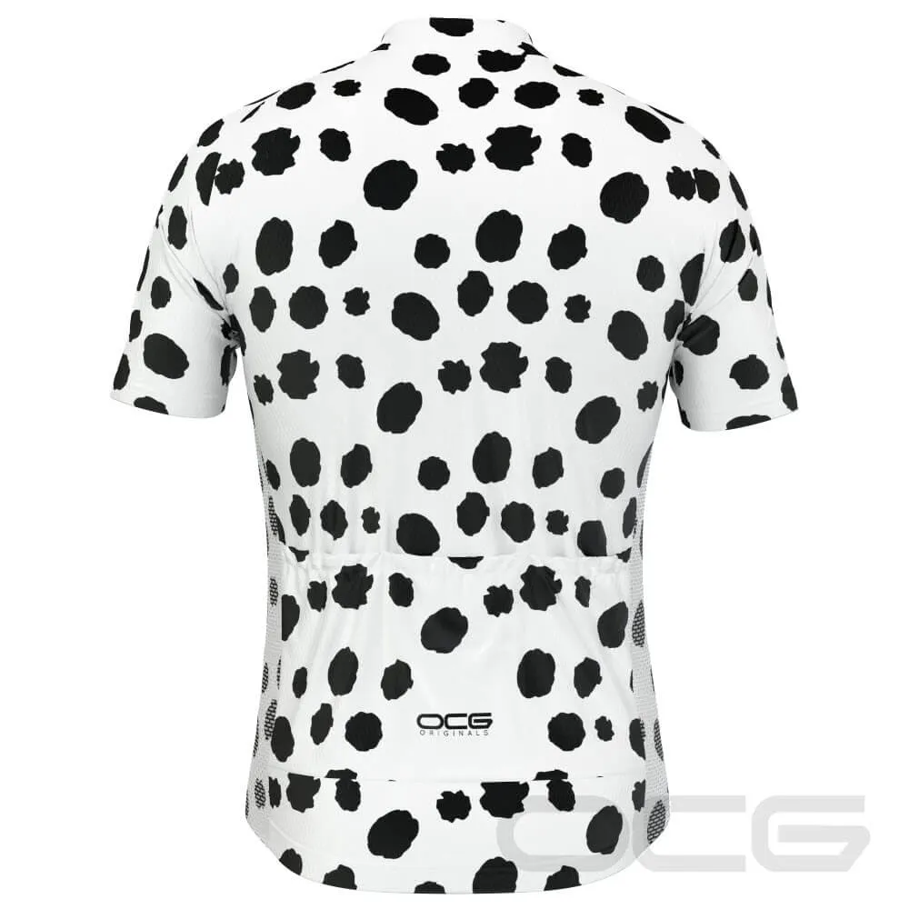 Men's Dalmatian Dog Short Sleeve Cycling Jersey