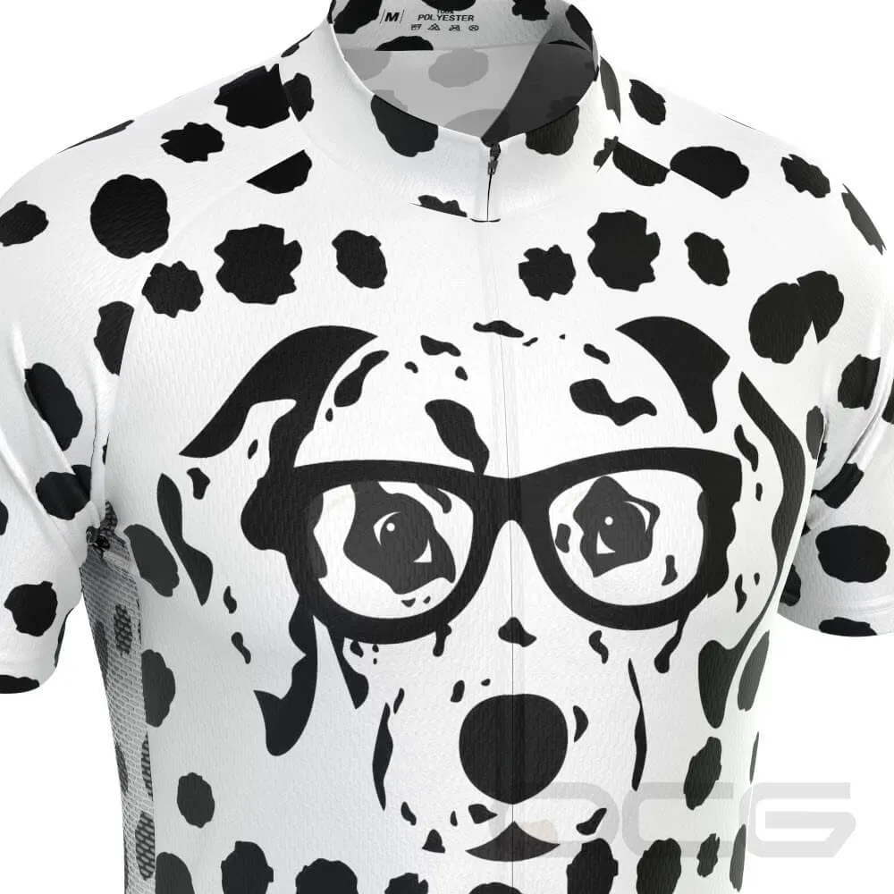 Men's Dalmatian Dog Short Sleeve Cycling Jersey