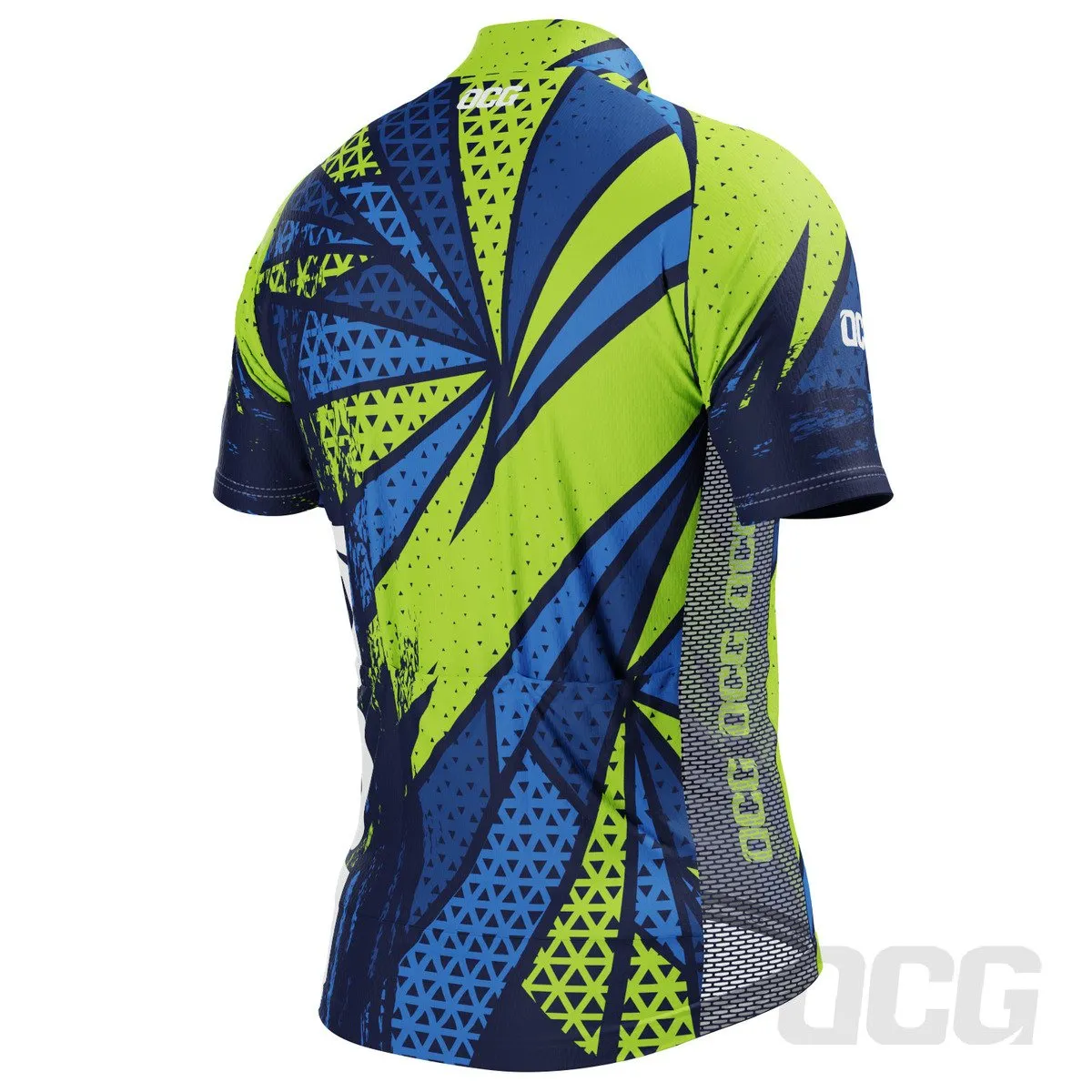 Men's Green Lightning Short Sleeve Cycling Jersey