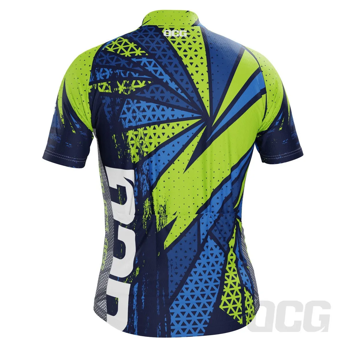 Men's Green Lightning Short Sleeve Cycling Jersey