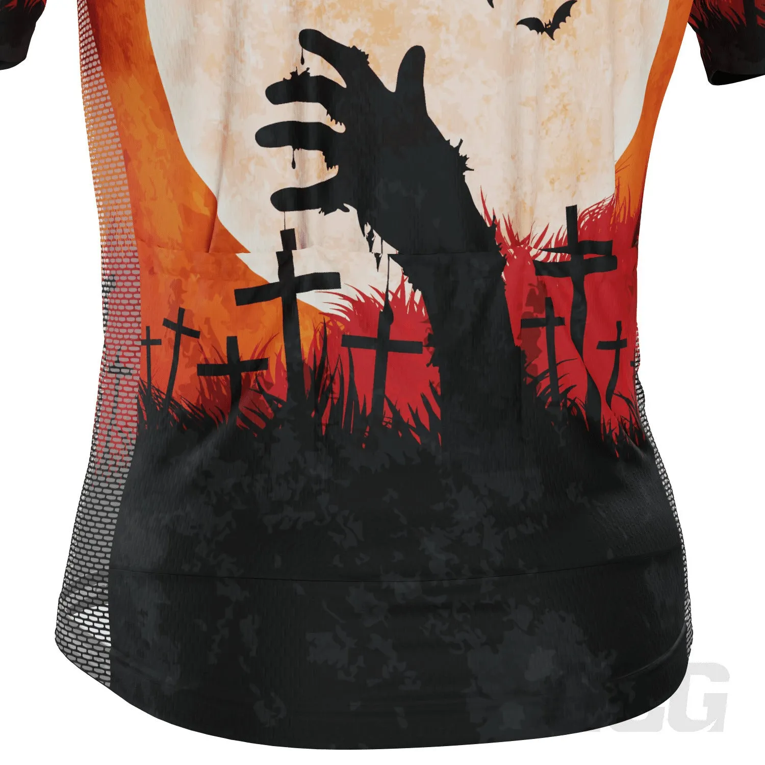 Men's Halloween Zombie Hand Short Sleeve Cycling Jersey