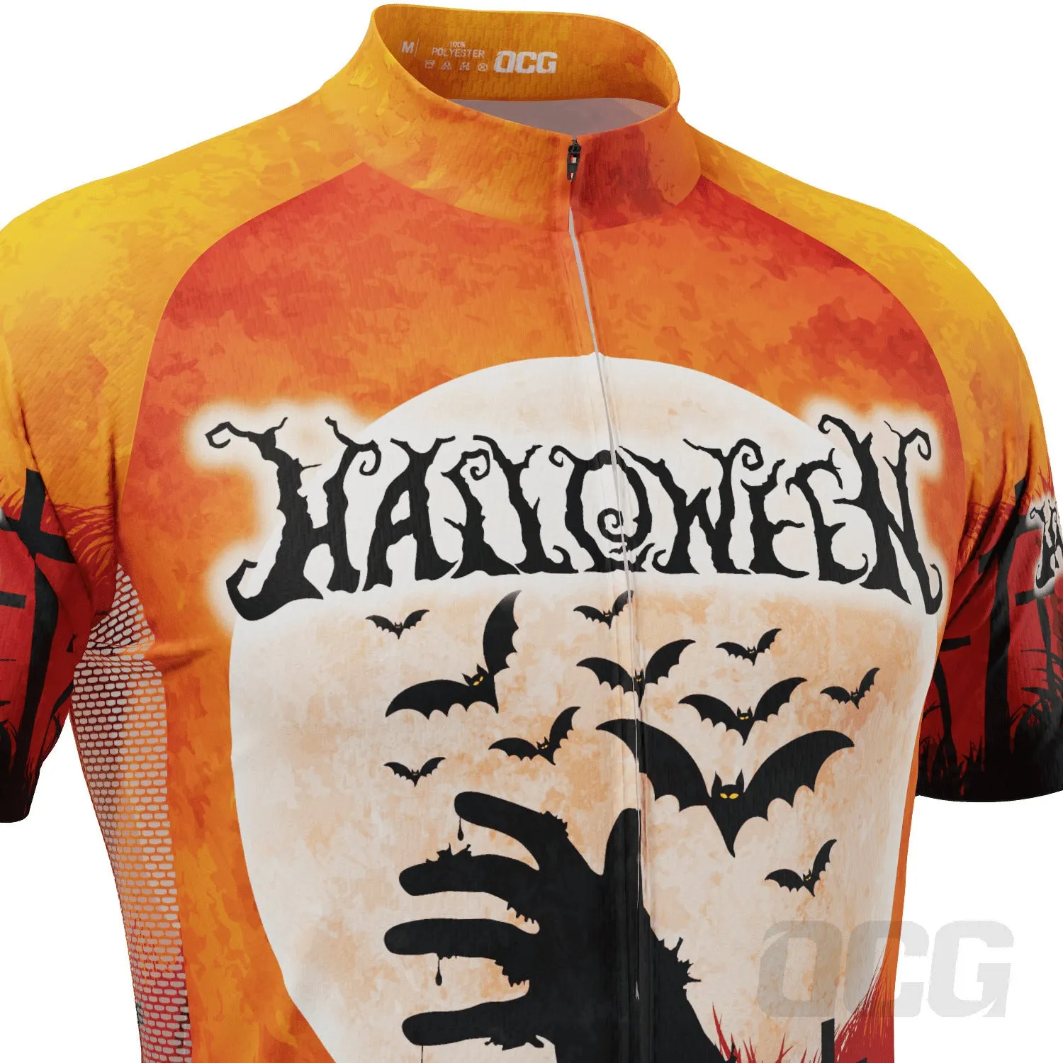 Men's Halloween Zombie Hand Short Sleeve Cycling Jersey