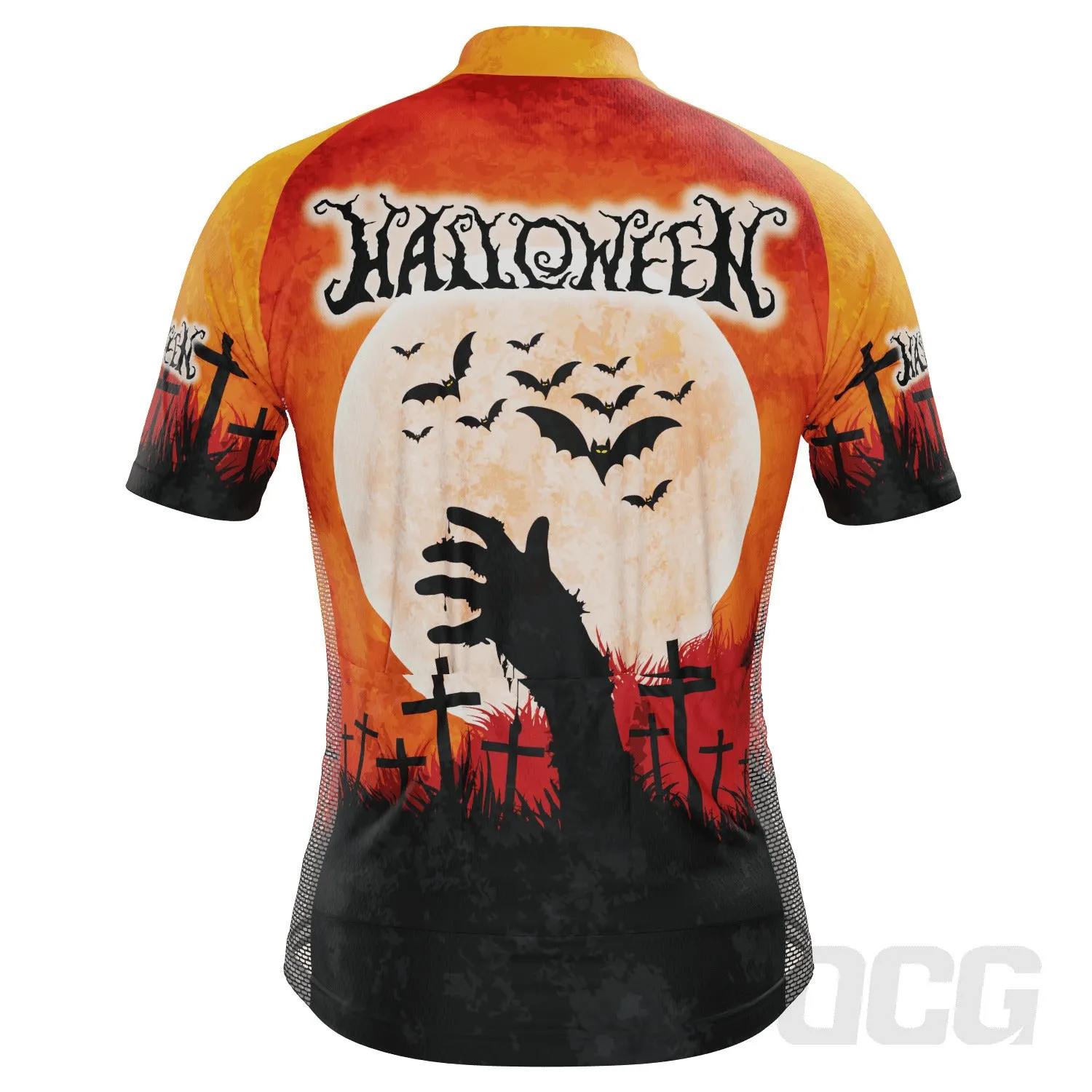 Men's Halloween Zombie Hand Short Sleeve Cycling Jersey