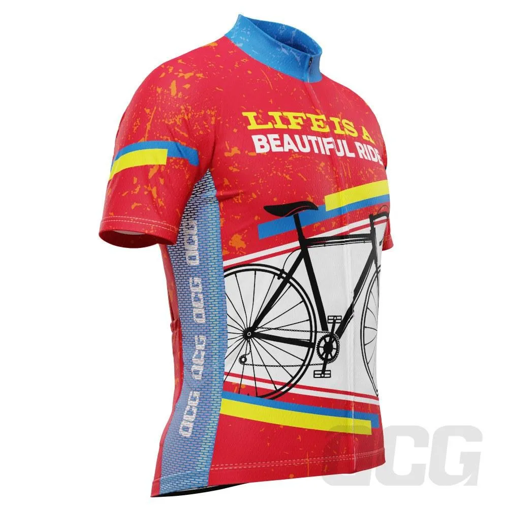 Men's Life is a Beautiful Ride Short Sleeve Cycling Jersey
