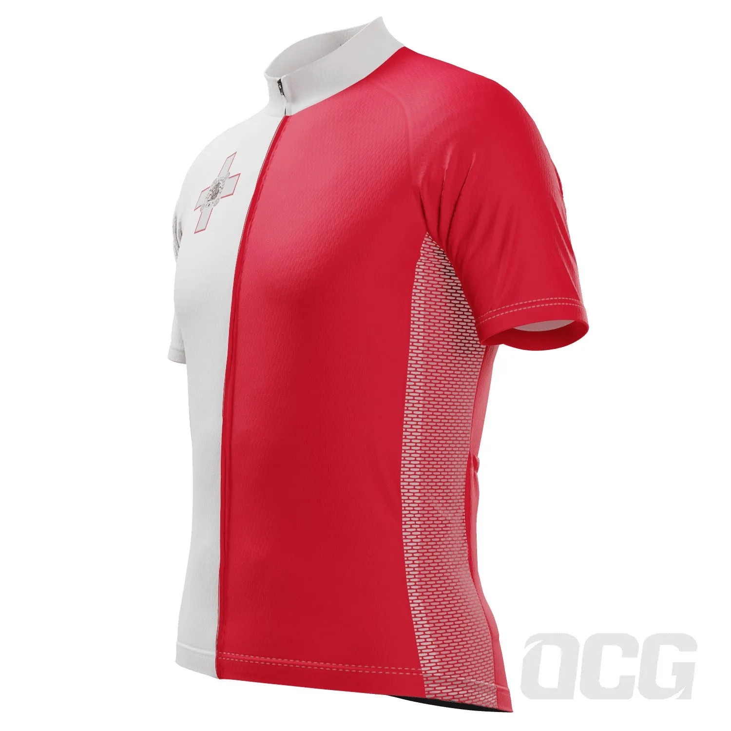 Men's Malta National Flag Short Sleeve Cycling Jersey