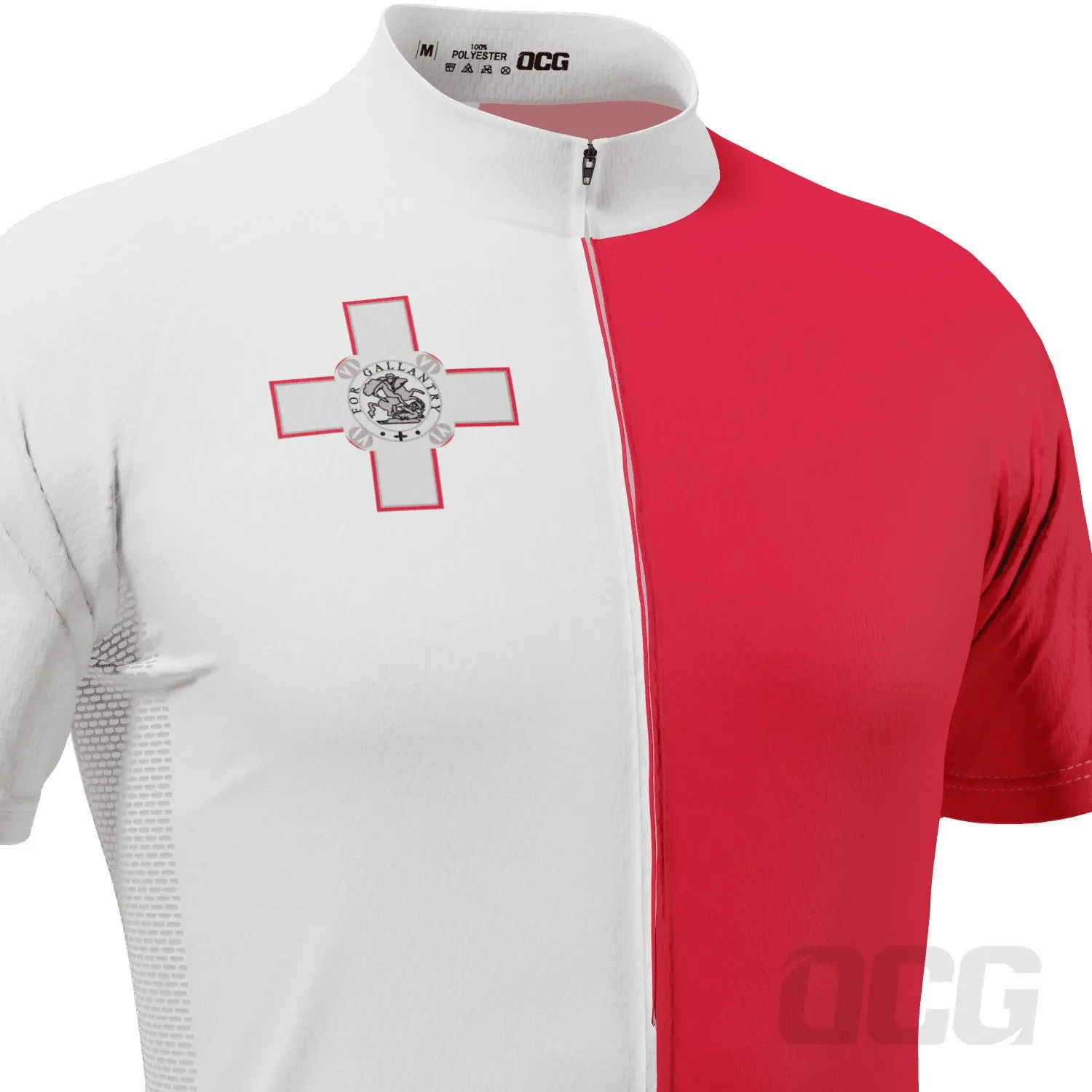 Men's Malta National Flag Short Sleeve Cycling Jersey