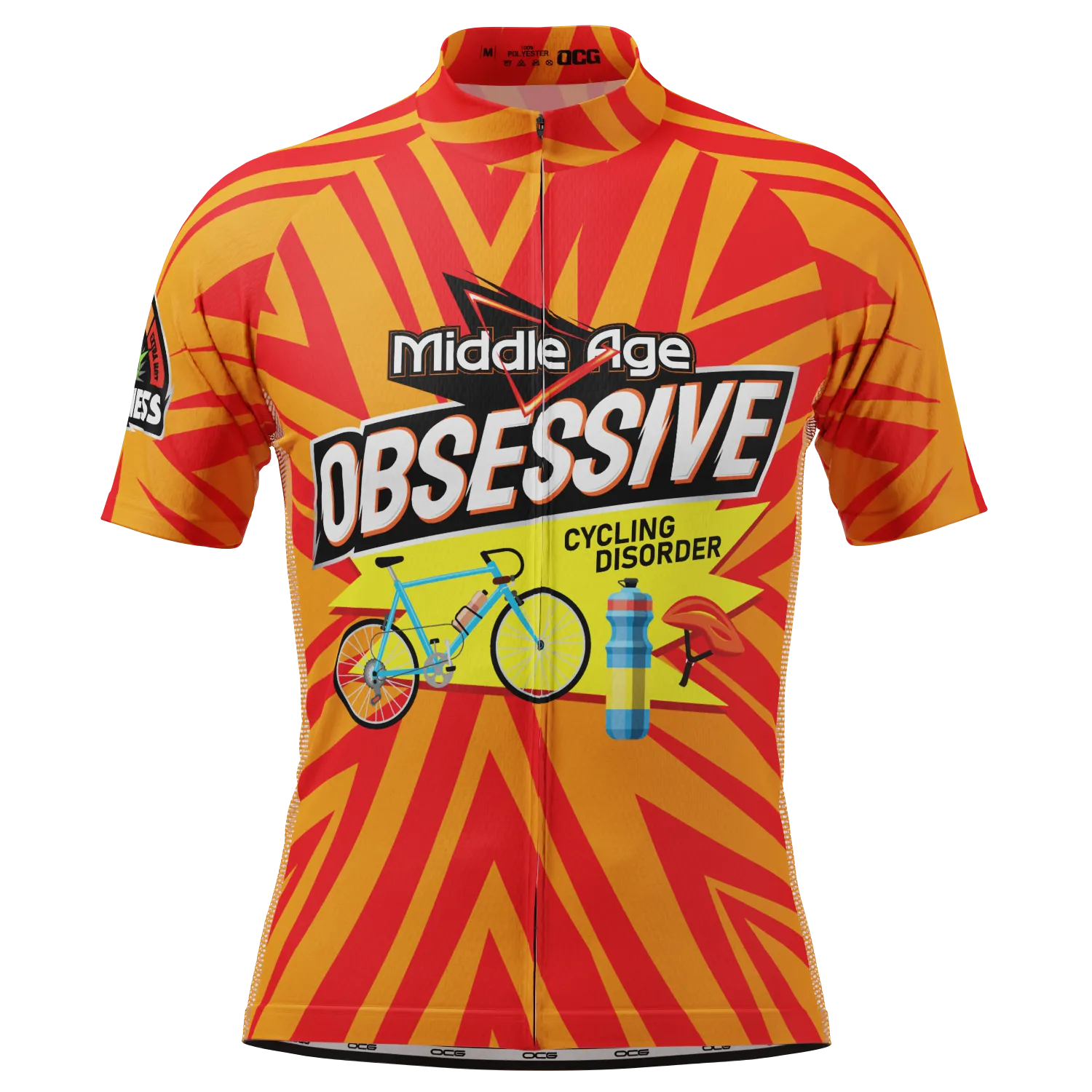 Men's Middle Age Obsessive Cycling Disorder Short Sleeve Cycling Jersey