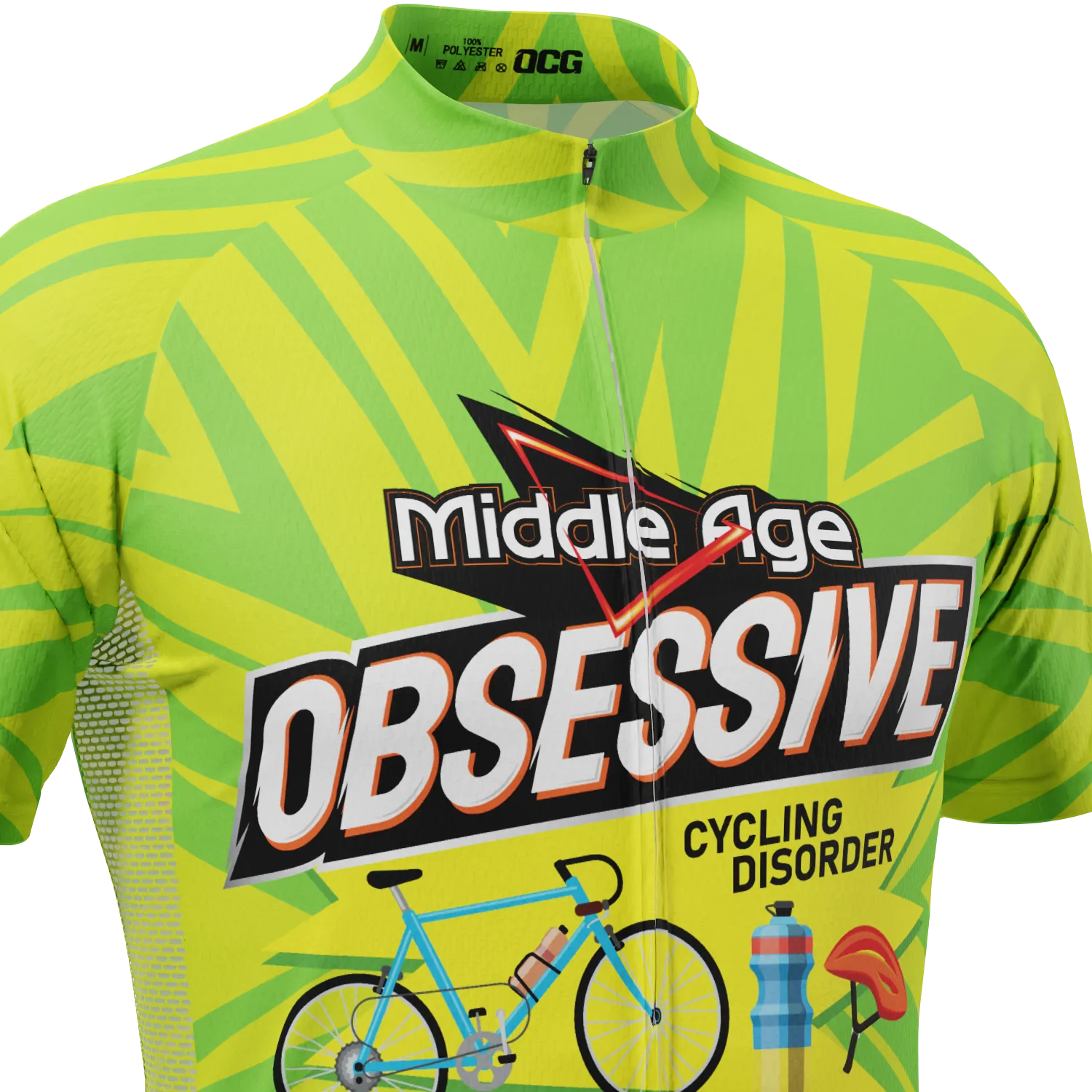 Men's Middle Age Obsessive Cycling Disorder Short Sleeve Cycling Jersey