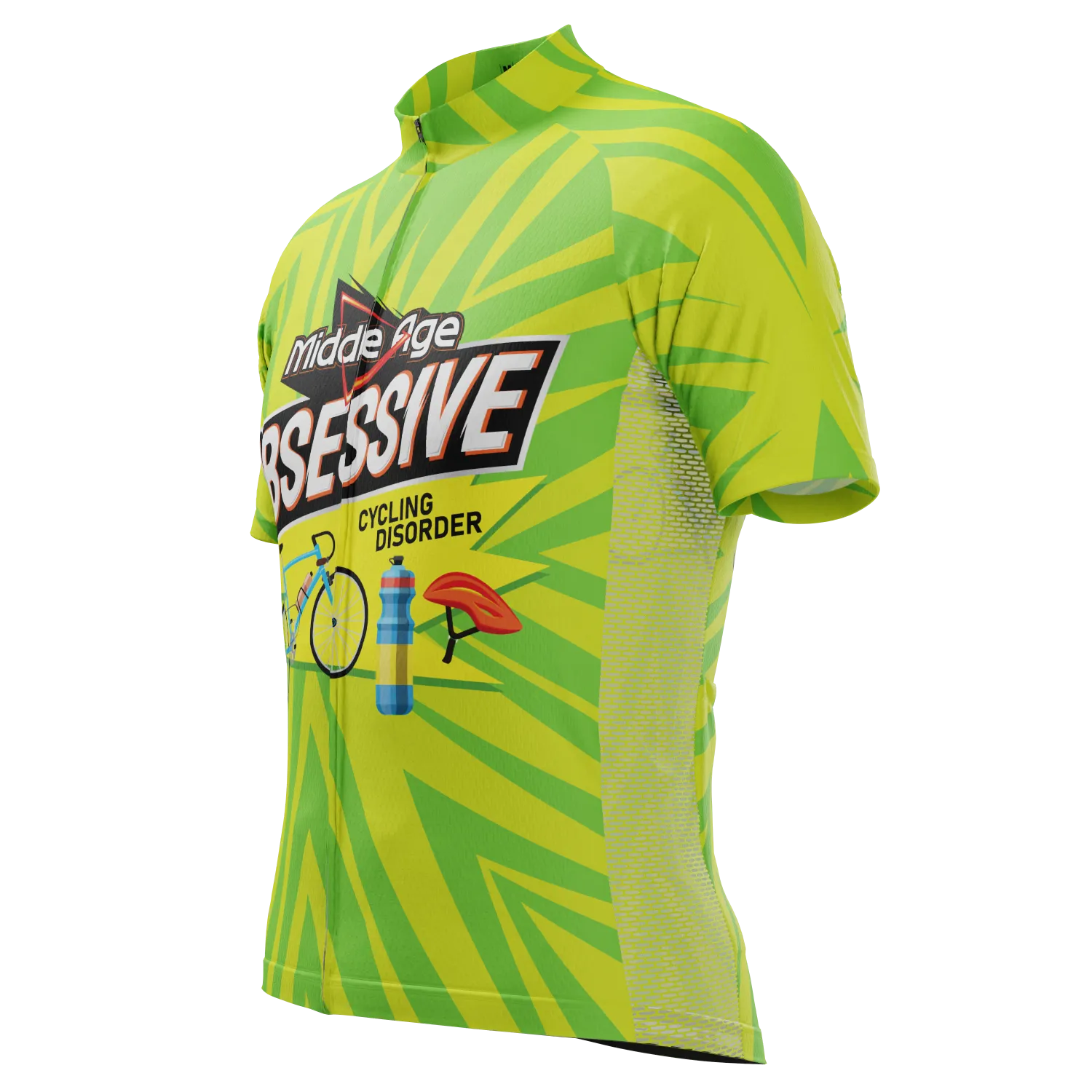 Men's Middle Age Obsessive Cycling Disorder Short Sleeve Cycling Jersey