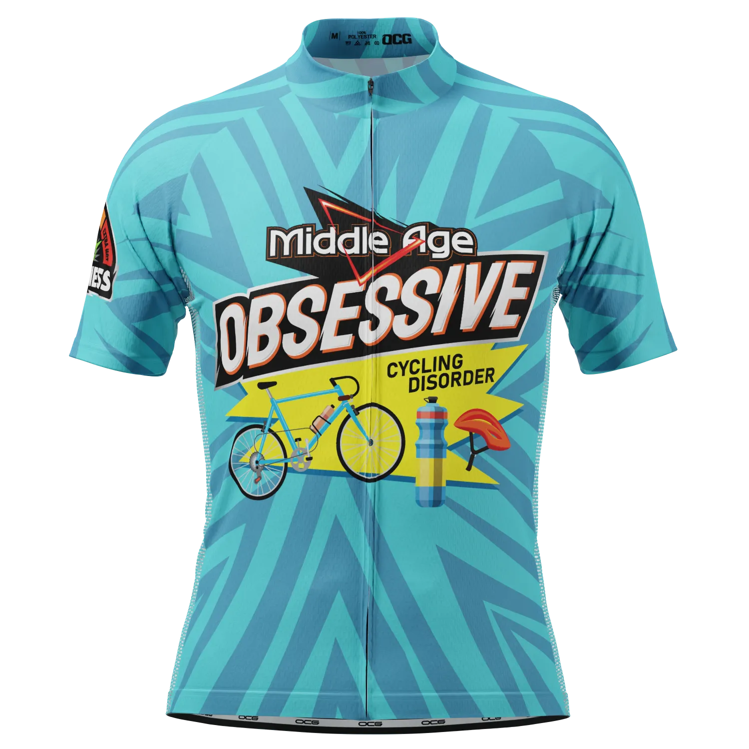 Men's Middle Age Obsessive Cycling Disorder Short Sleeve Cycling Jersey