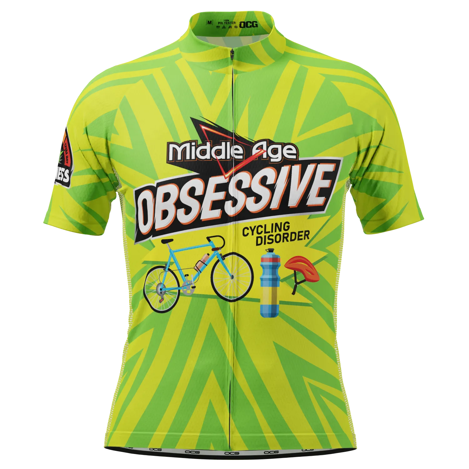 Men's Middle Age Obsessive Cycling Disorder Short Sleeve Cycling Jersey