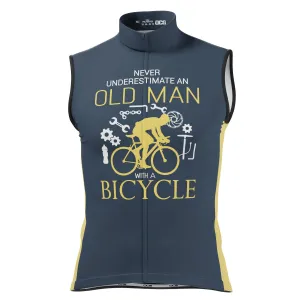 Men's Never Underestimate an Old Man Sleeveless Tech Cycling Jersey