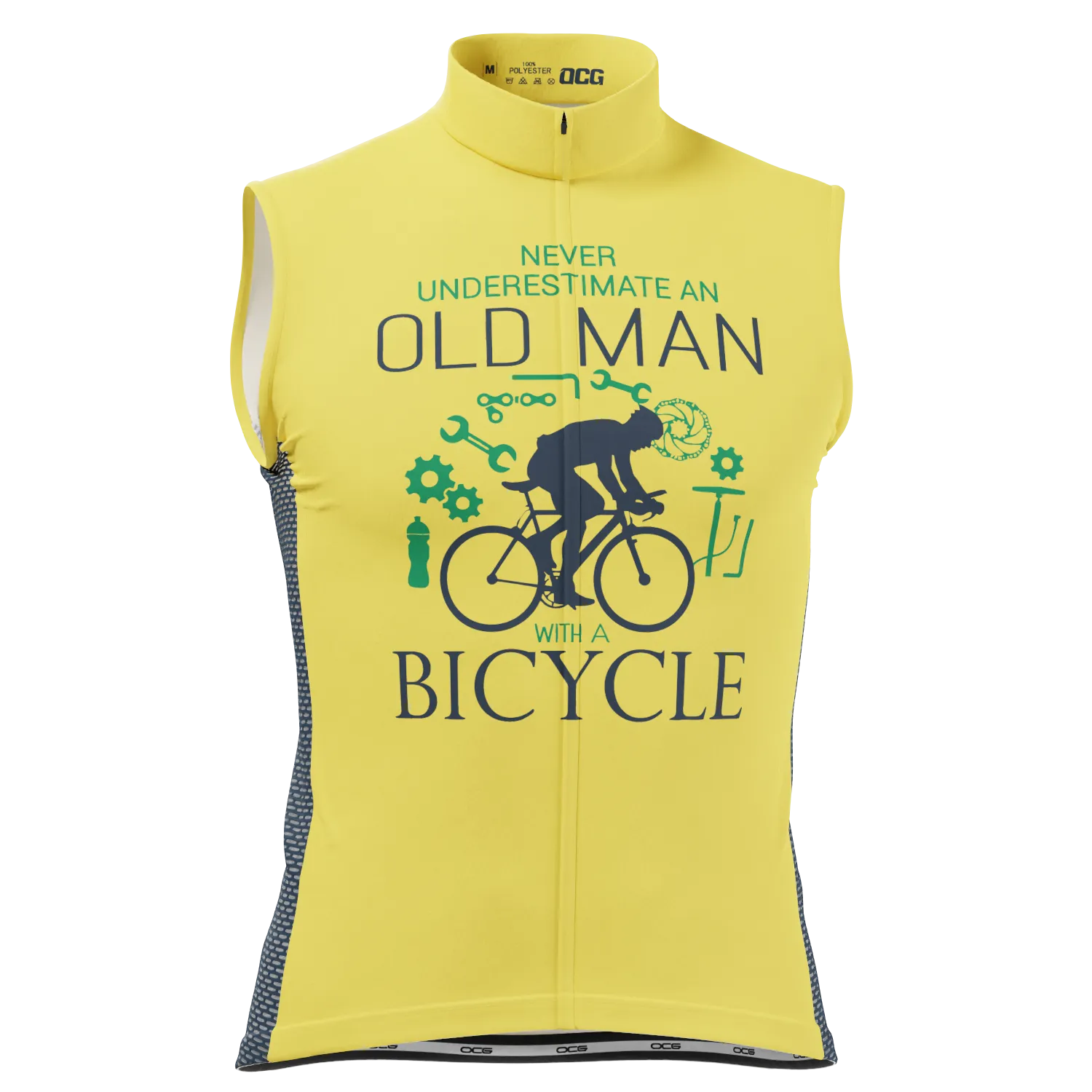 Men's Never Underestimate an Old Man Sleeveless Tech Cycling Jersey