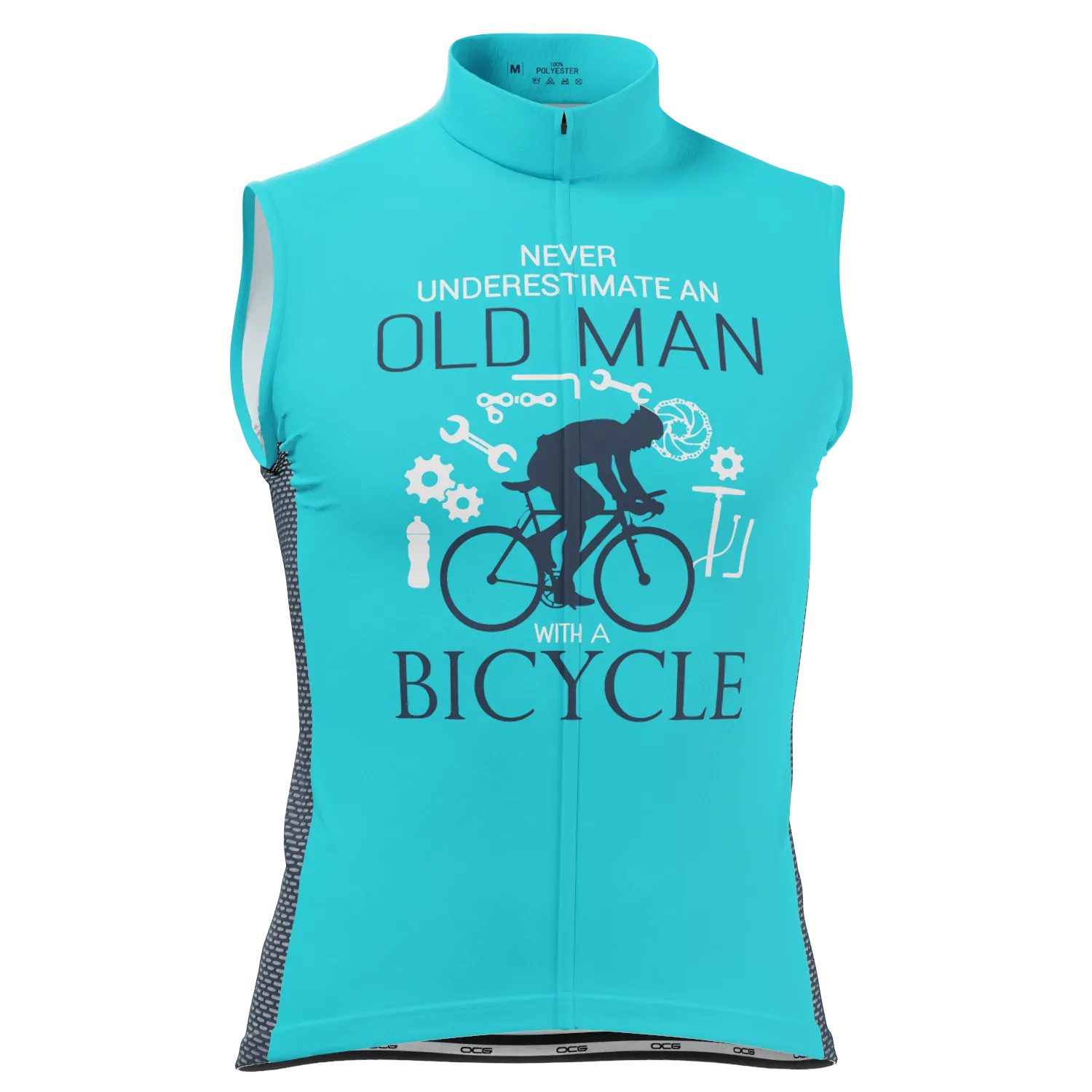 Men's Never Underestimate an Old Man Sleeveless Tech Cycling Jersey