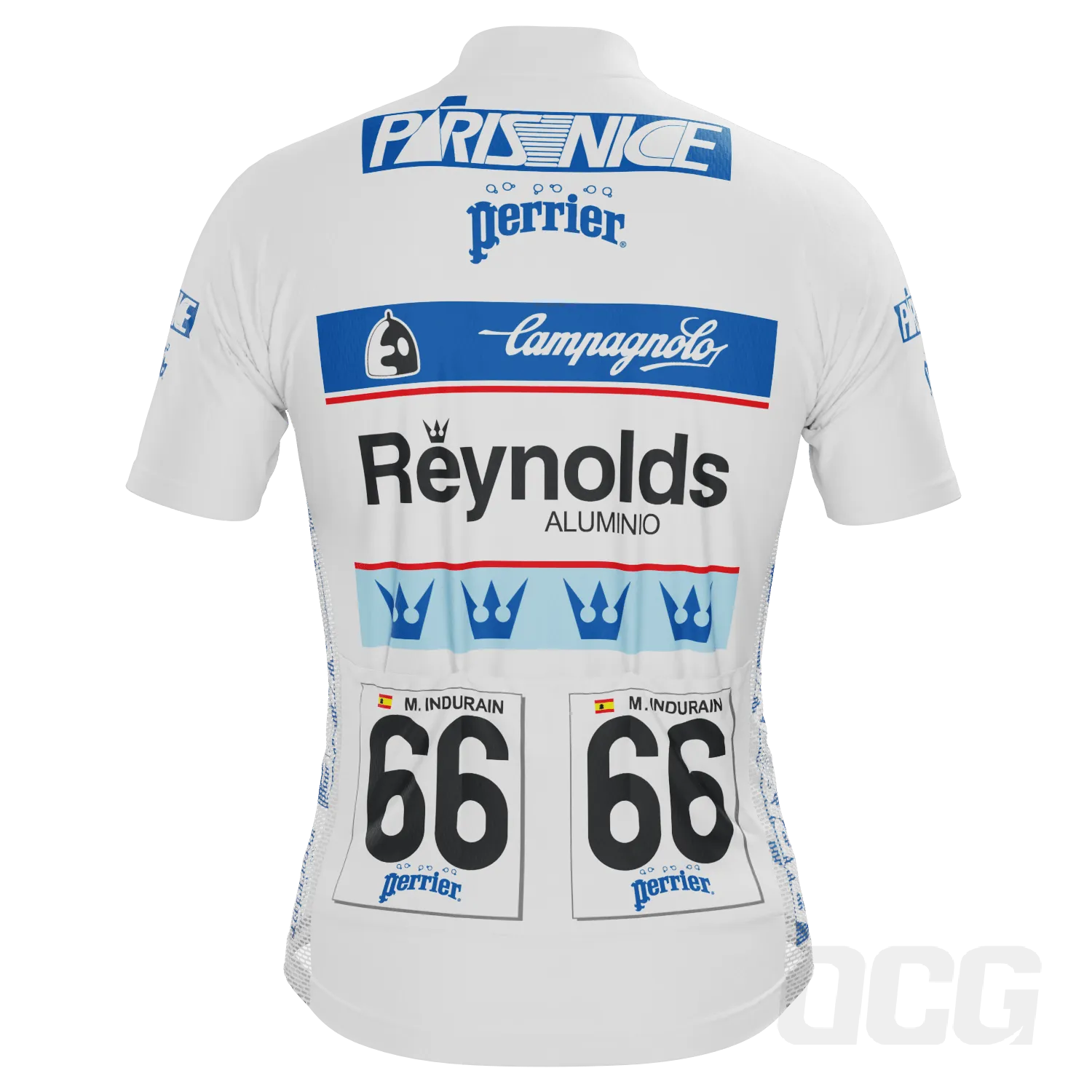 Men's Retro 1989 Miguel Indurain Paris Nice Leaders Short Sleeve Cycling Jersey