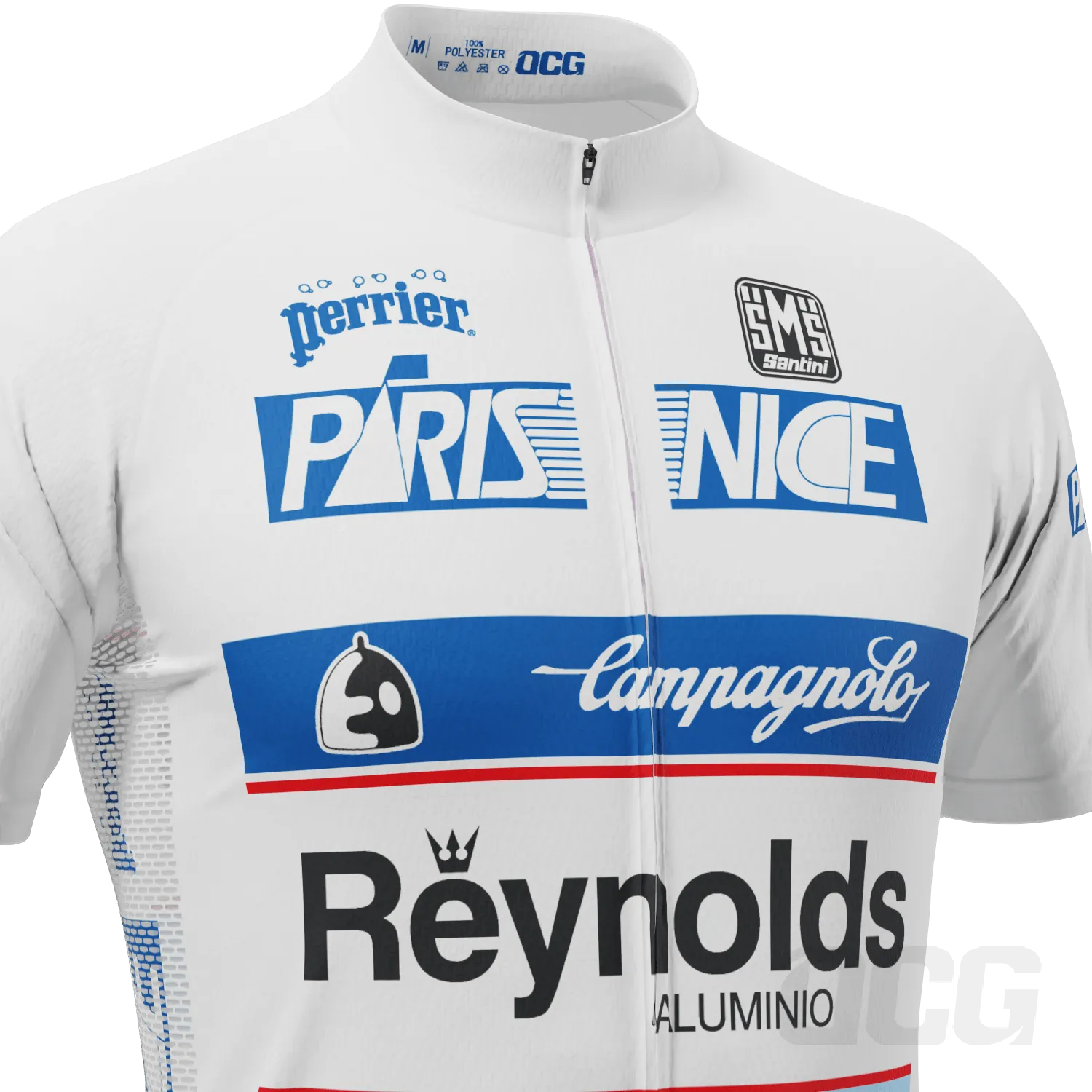 Men's Retro 1989 Miguel Indurain Paris Nice Leaders Short Sleeve Cycling Jersey