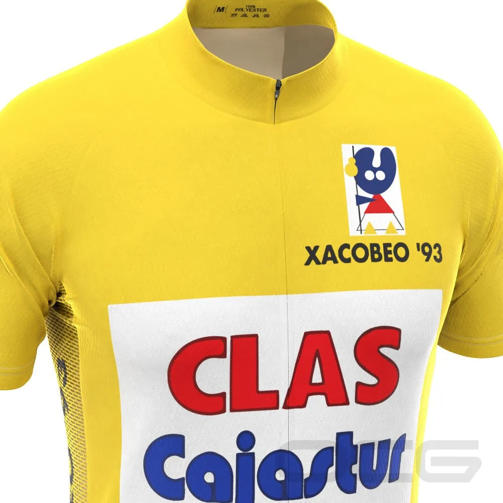 Men's Retro 1992 Clas-Cajastur Short Sleeve Cycling Jersey