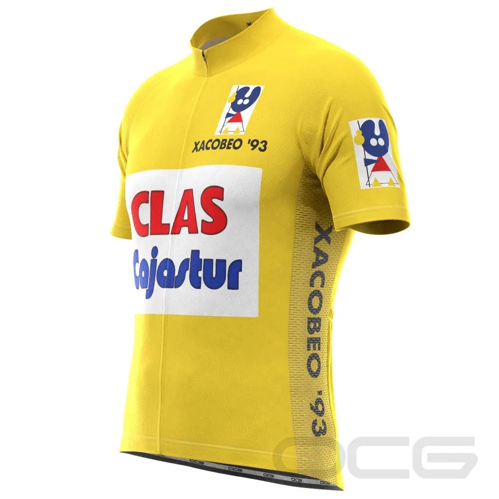 Men's Retro 1992 Clas-Cajastur Short Sleeve Cycling Jersey