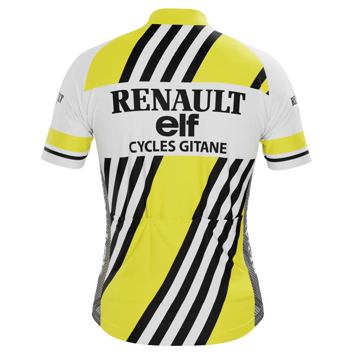Men's Retro Auto Yellow Short Sleeve Cycling Jersey