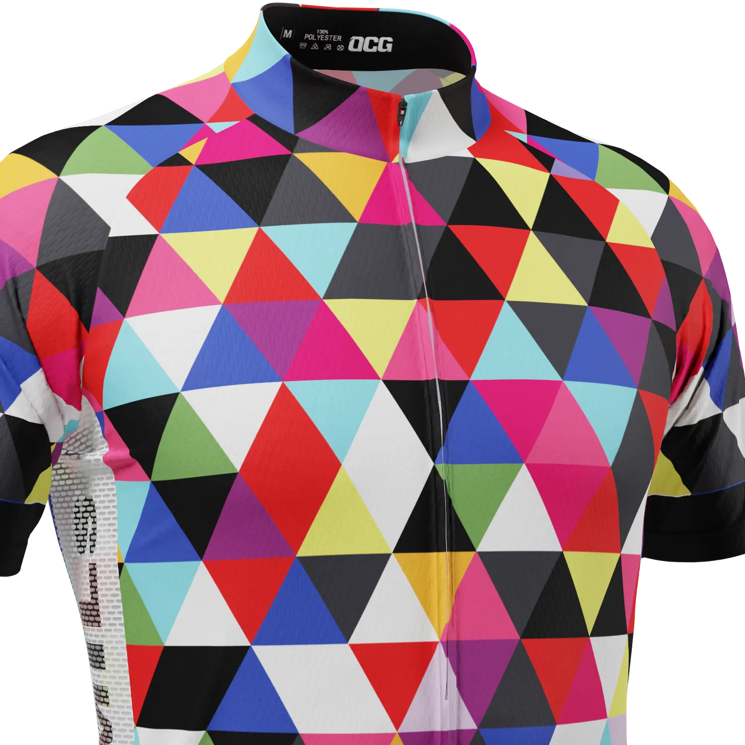 Men's ROMILs High Viz Triangles Black Short Sleeve Cycling Jersey