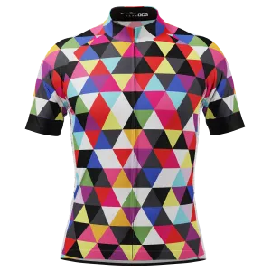 Men's ROMILs High Viz Triangles Black Short Sleeve Cycling Jersey
