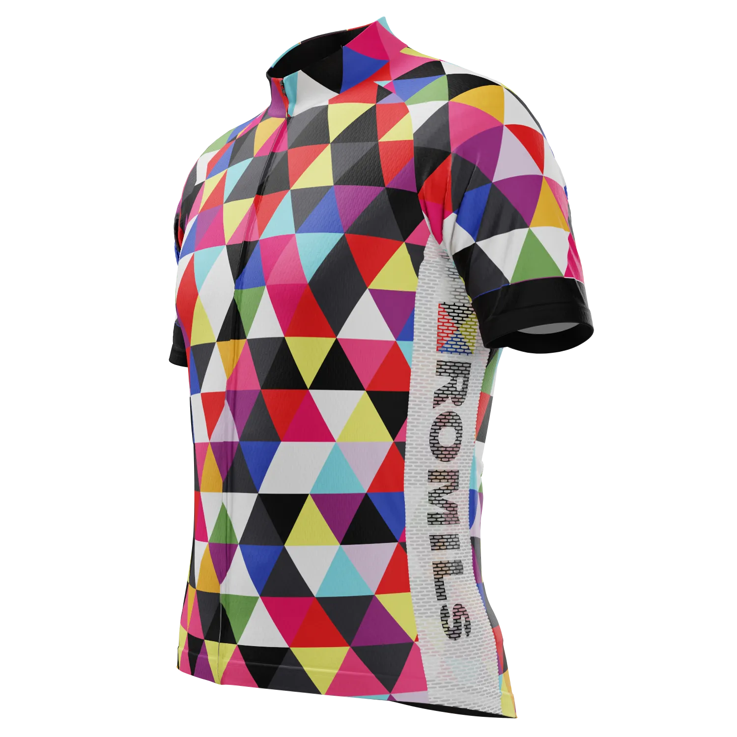 Men's ROMILs High Viz Triangles Black Short Sleeve Cycling Jersey