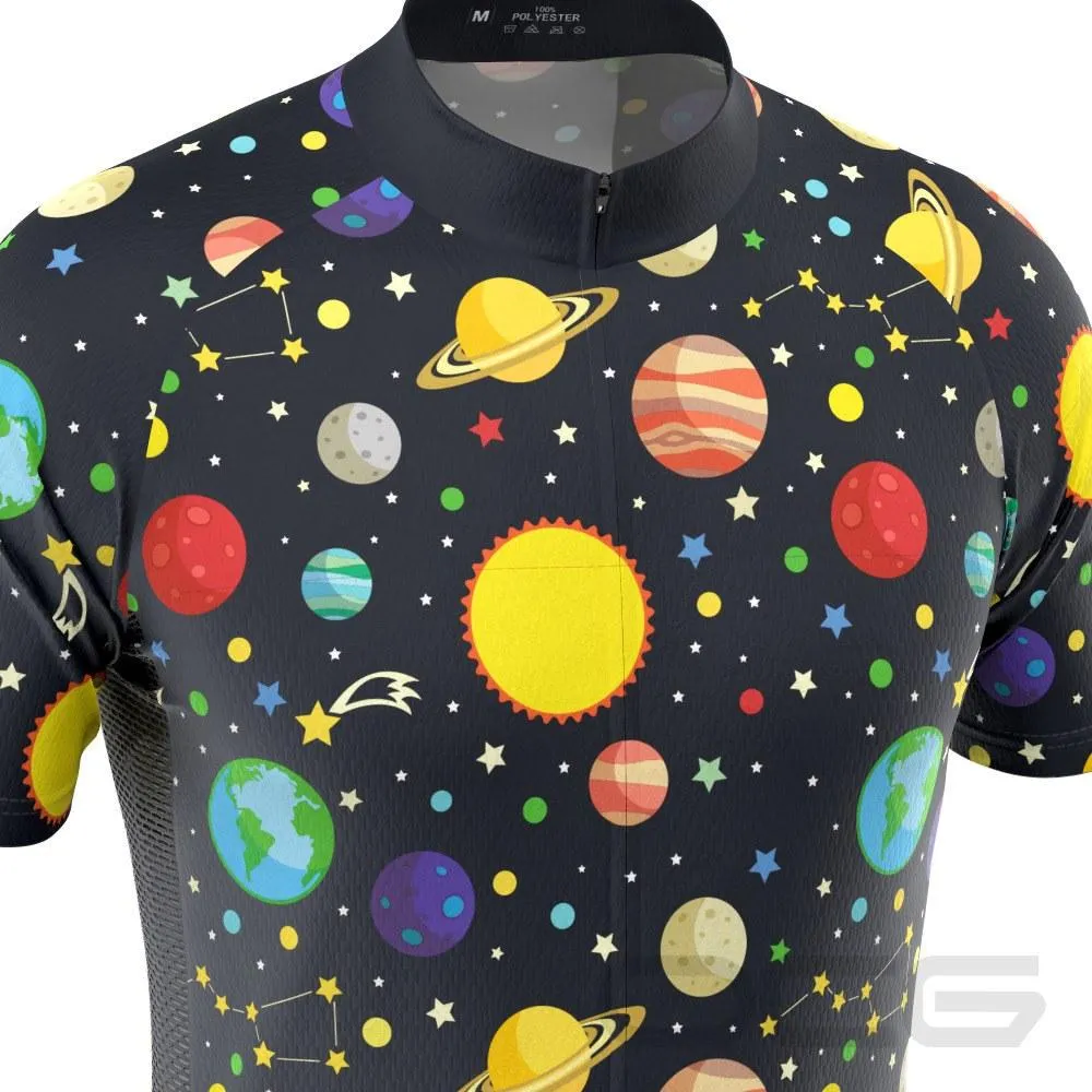 Men's Solar System Planets Short Sleeve Cycling Jersey