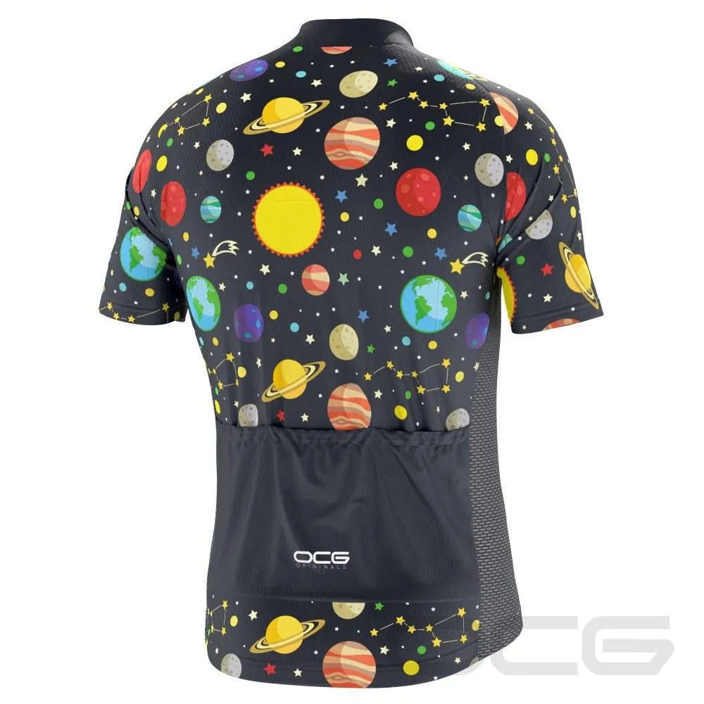Men's Solar System Planets Short Sleeve Cycling Jersey