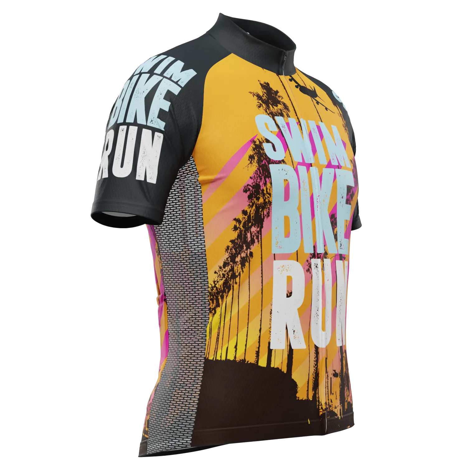 Men's Swim Bike Run Short Sleeve Cycling Jersey