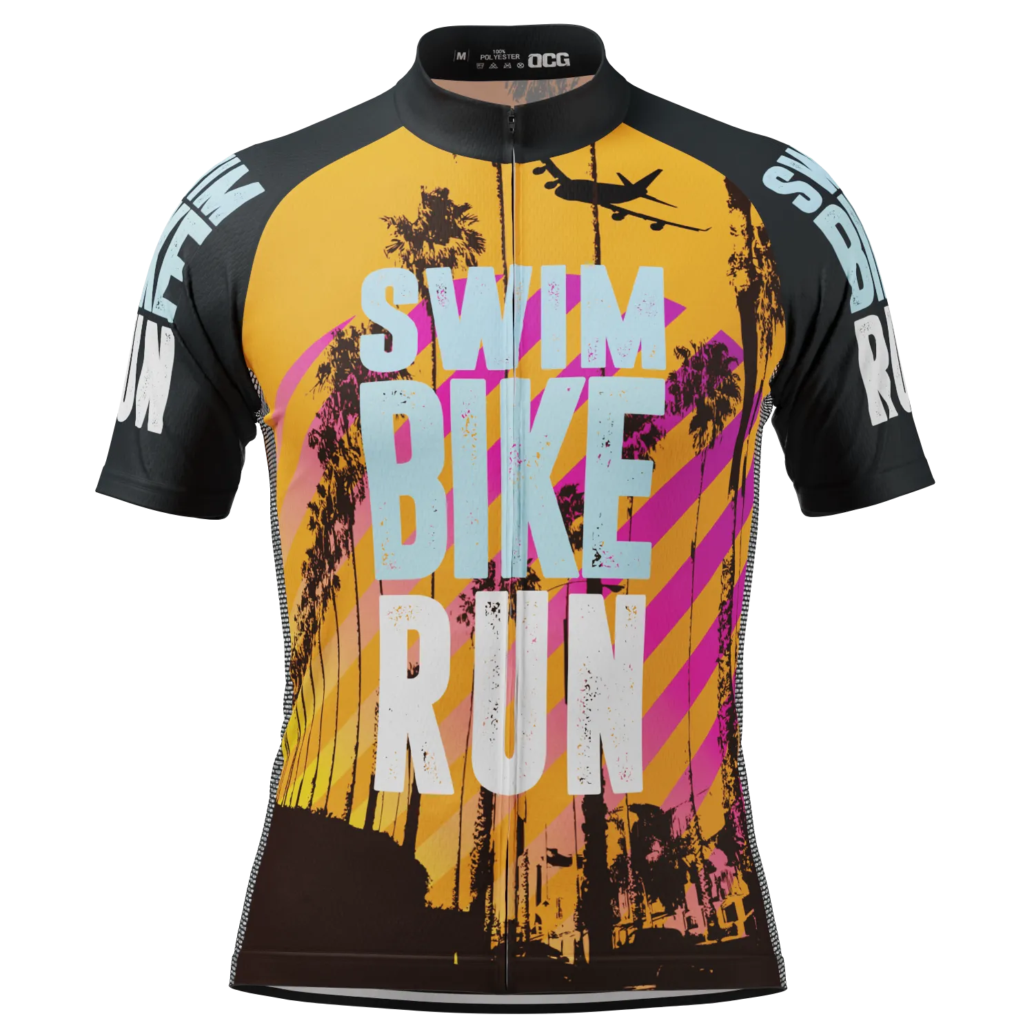 Men's Swim Bike Run Short Sleeve Cycling Jersey