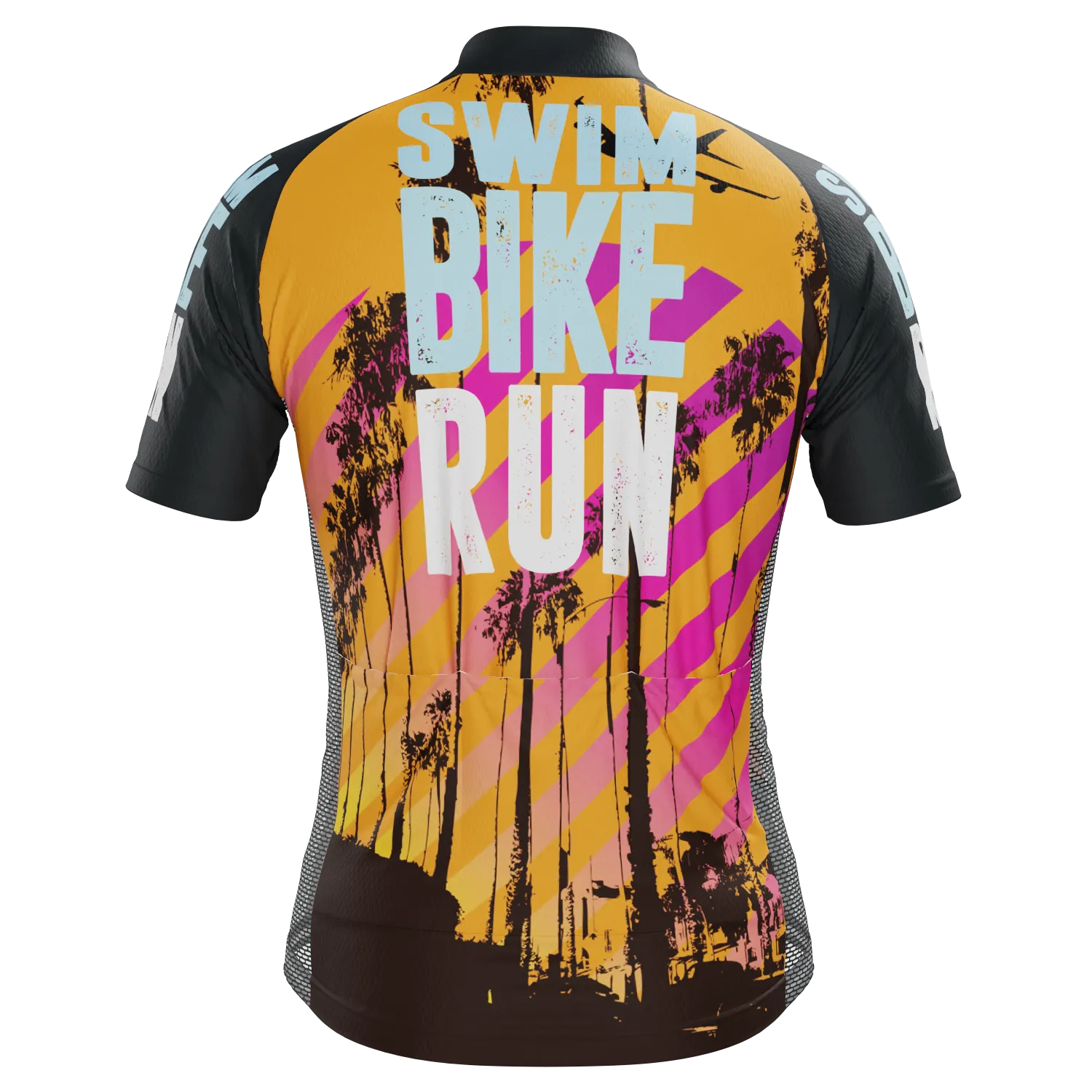 Men's Swim Bike Run Short Sleeve Cycling Jersey