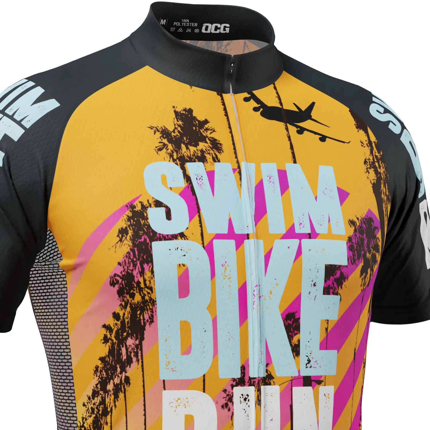 Men's Swim Bike Run Short Sleeve Cycling Jersey