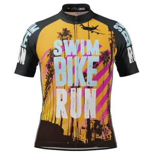 Men's Swim Bike Run Short Sleeve Cycling Jersey