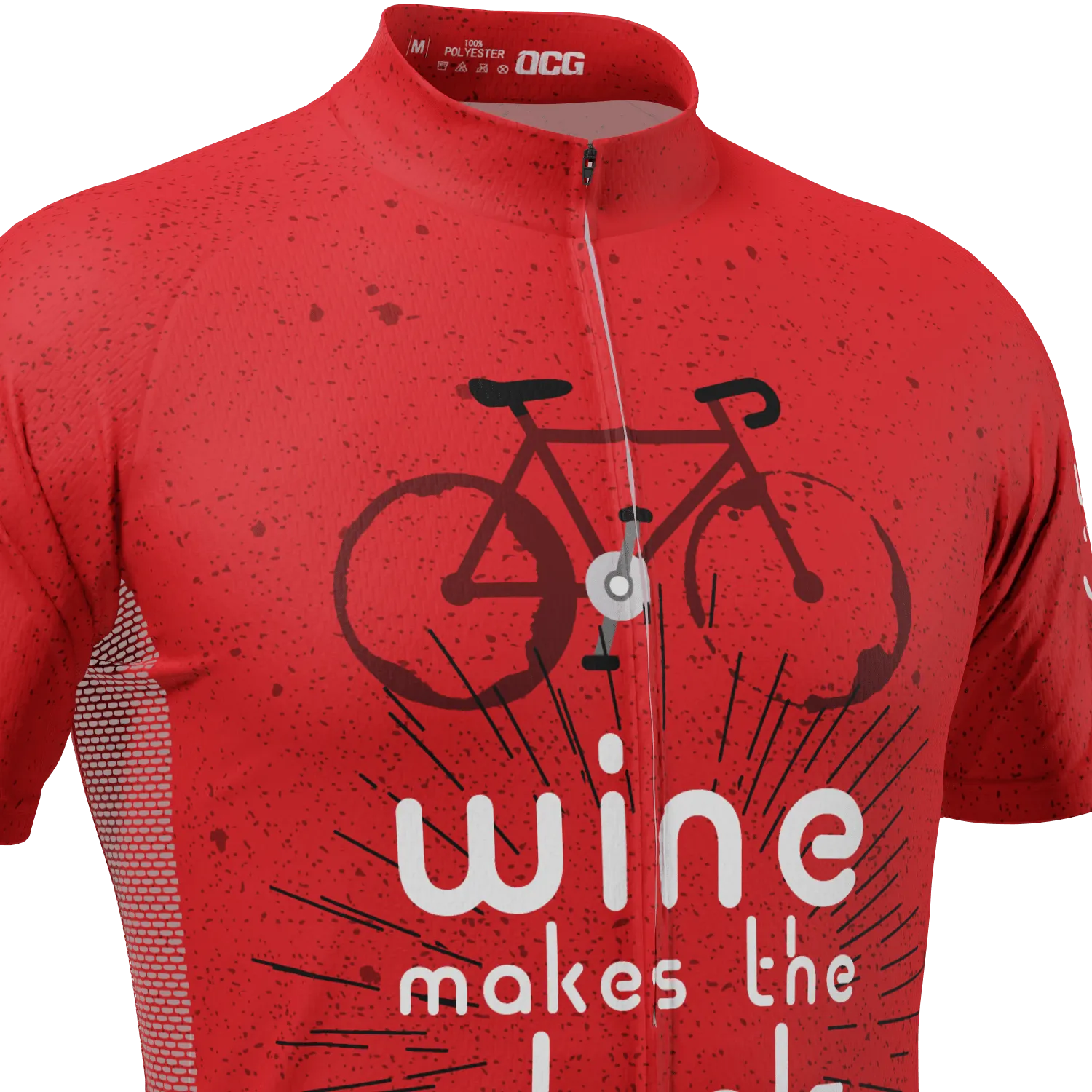 Men's Wine Makes the Wheels Go Round Short Sleeve Cycling Jersey