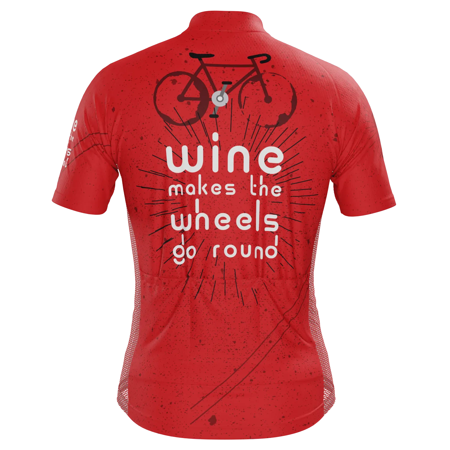 Men's Wine Makes the Wheels Go Round Short Sleeve Cycling Jersey