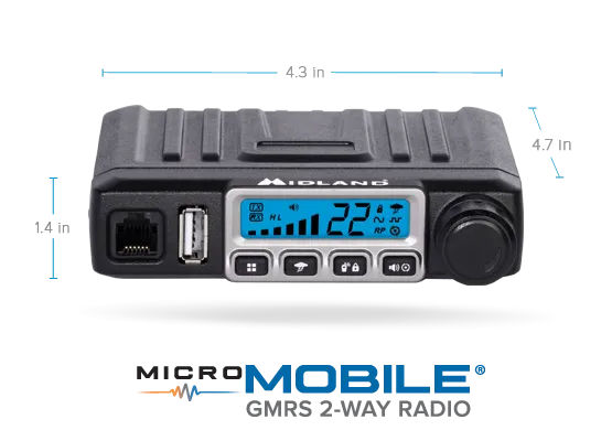 Midland MXT115 15-Watt TWO-WAY GMRS RADIO w/Antenna
