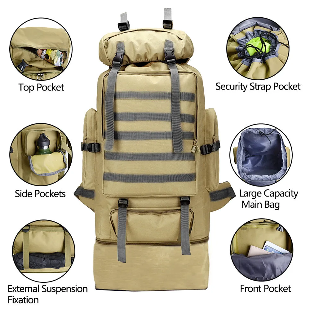 Military Camping Waterproof Camo Hiking Travel Backpack